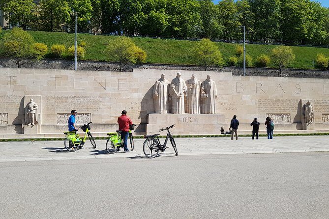 Geneva By E Bike United Nations Old Town Lake Fountain - Reformation Wall: A Short Stop With Real Meaning