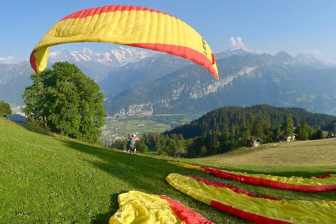 Tandem Paragliding Experience from Interlaken - The safety briefing and harnessing: what happens before you fly